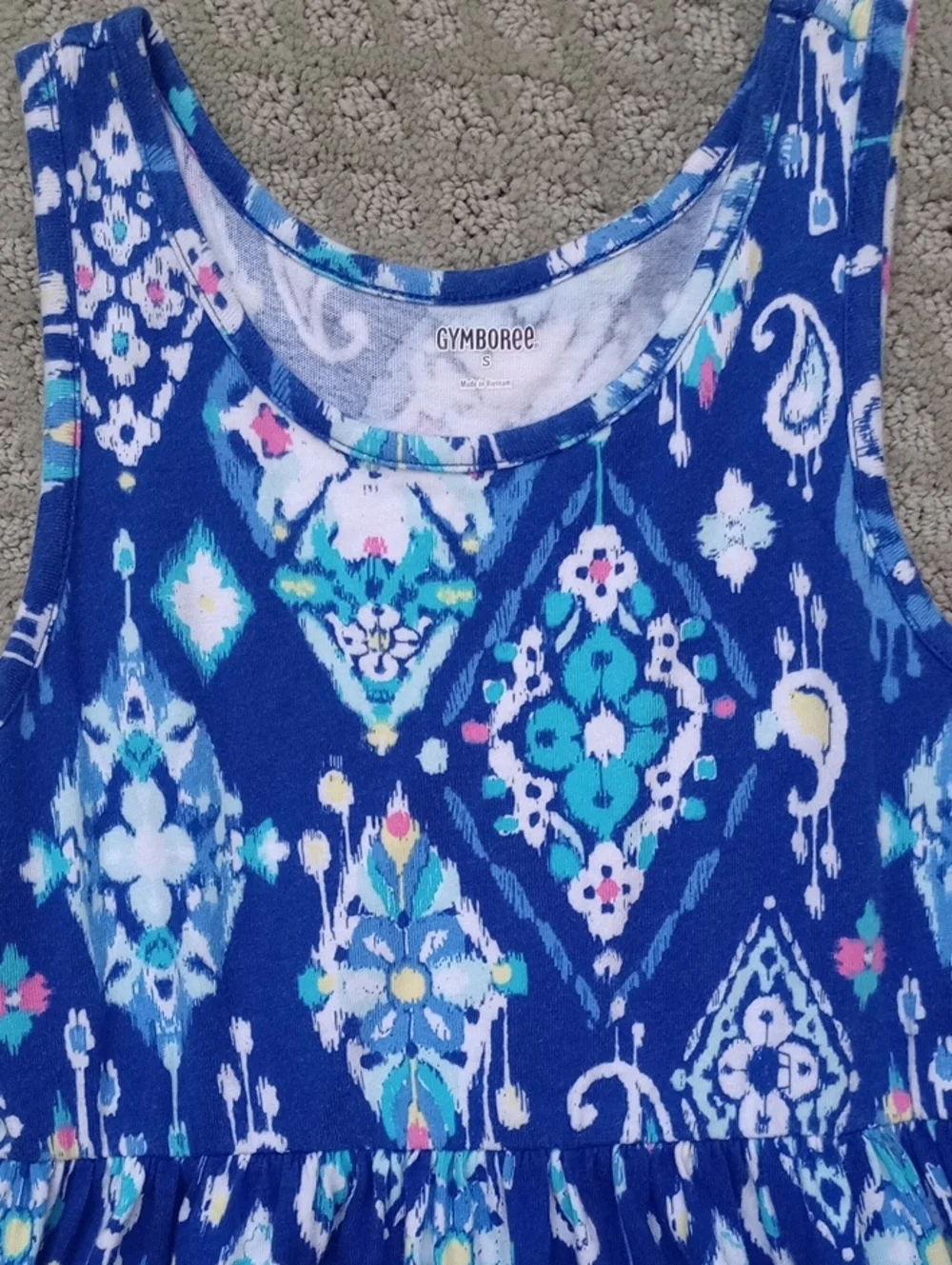 Gymboree Blue Printed Sleeveless Maxi Dress